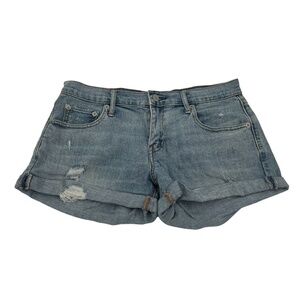 GAP 3" Denim Distressed Cuffed Hem Jean Shorts Size 27 Petite Women's